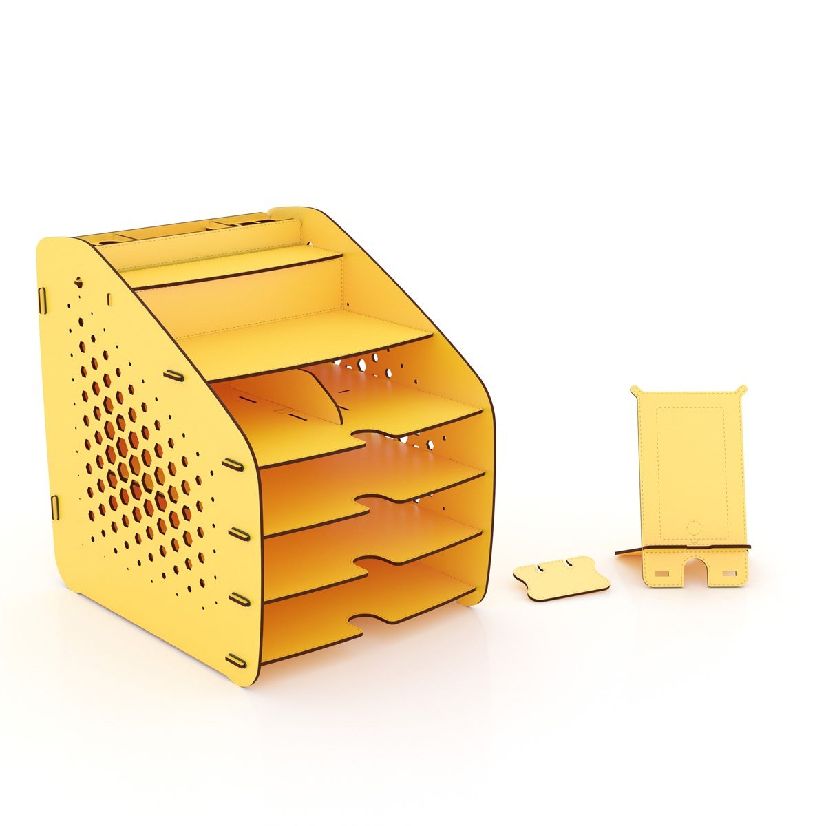 Design OTTO Large Hexa - 6 Renk A4 Evrak Rafı Masaüstü Organizer Düzenleyici MC210605