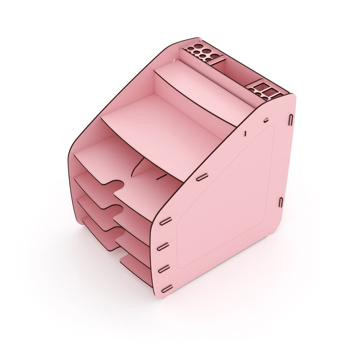 Design OTTO Large Modest - 6 Renk A4 Evrak Rafı Masaüstü Organizer Düzenleyici Pembe MC210104