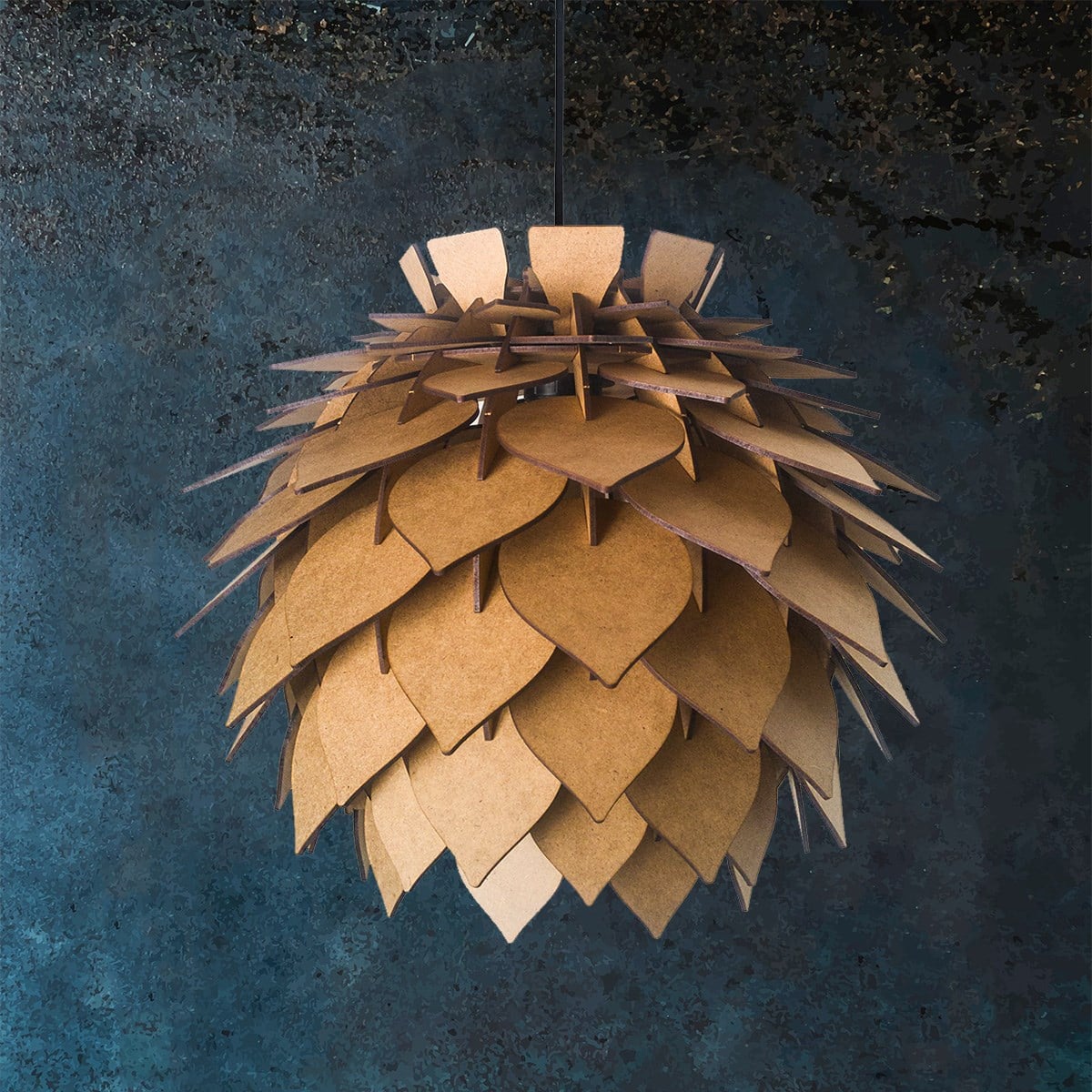 Design OTTO LOTUS Boyanabilir Dekoratif Abajur Avize Sarkıt Lambader Şapkası Hobi Ürünü Ham MDF MC201001