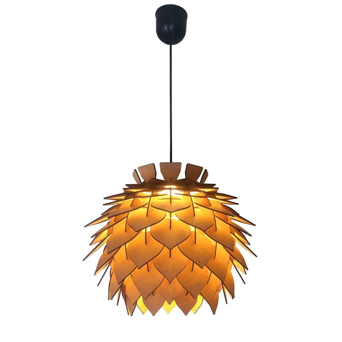Design OTTO LOTUS Boyanabilir Dekoratif Abajur Avize Sarkıt Lambader Şapkası Hobi Ürünü Ham MDF MC201001