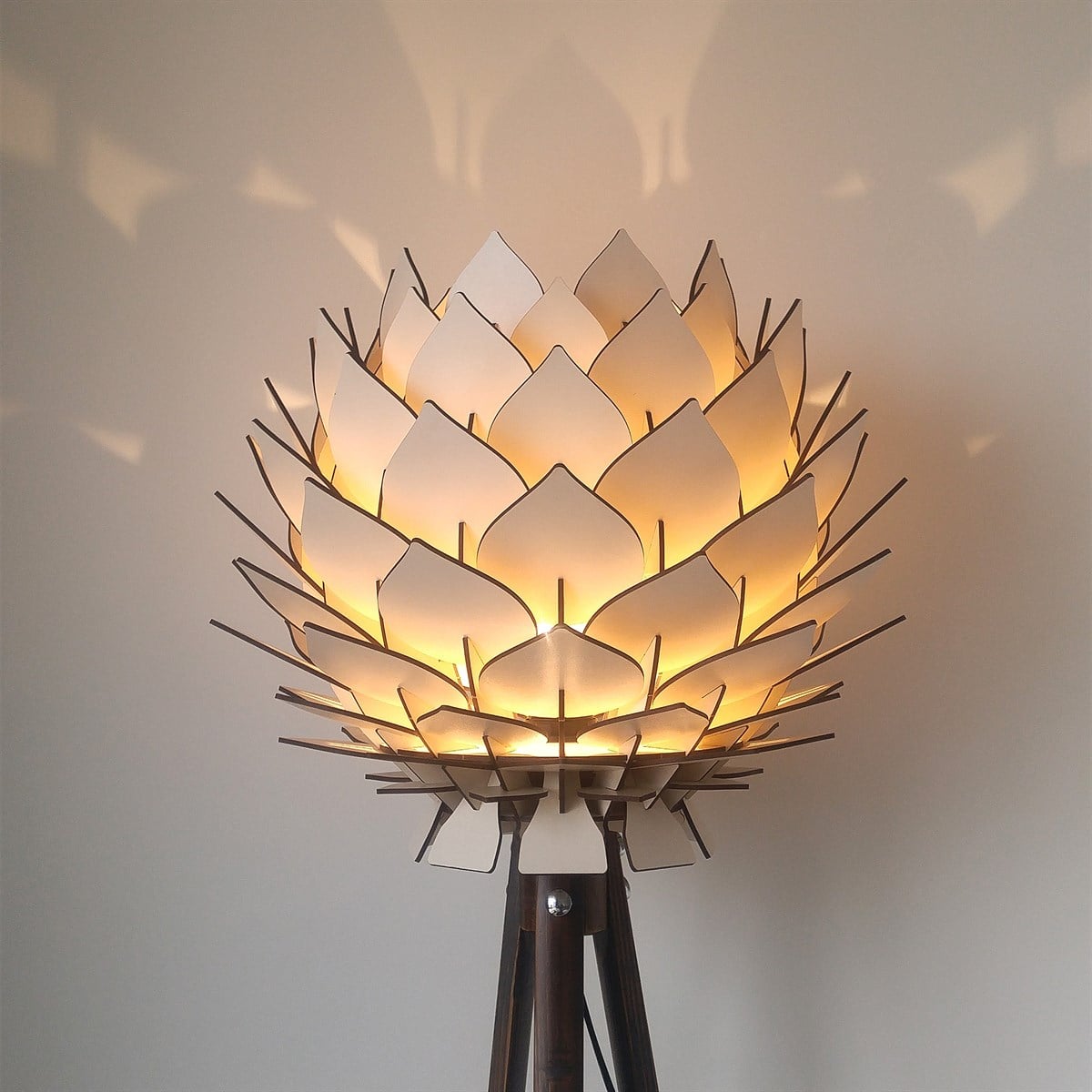 Design OTTO LOTUS Dekoratif Abajur Avize Sarkıt Lambader Şapkası Bej MC201003