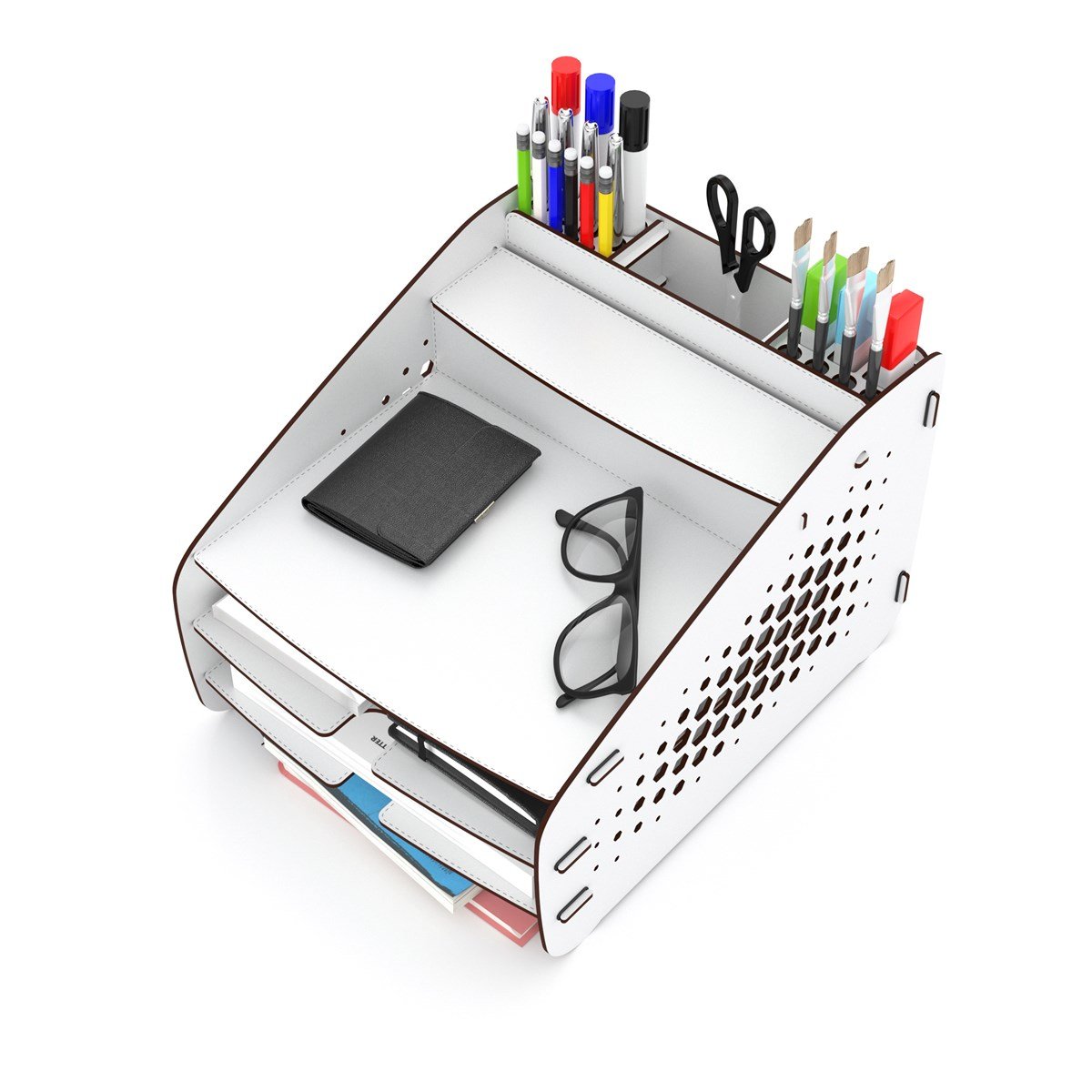 Design OTTO Medium Hexa - 6 Renk Evrak Rafı Masaüstü Organizer MC200601