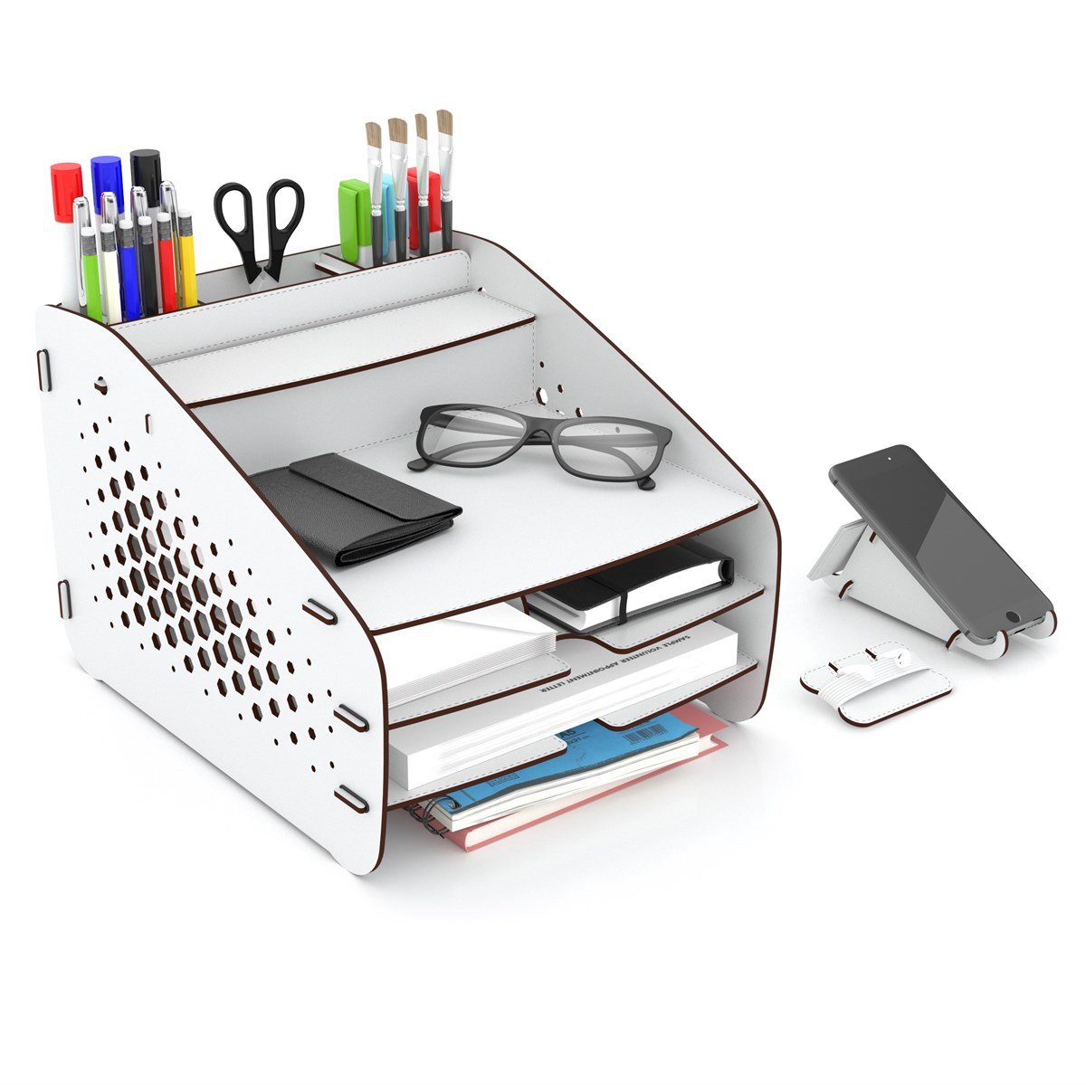 Design OTTO Medium Hexa - 6 Renk Evrak Rafı Masaüstü Organizer MC200601