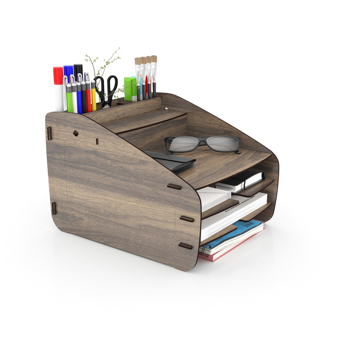 Design OTTO Medium Modest 6 Renk Evrak Rafı Masaüstü Organizer MC200804