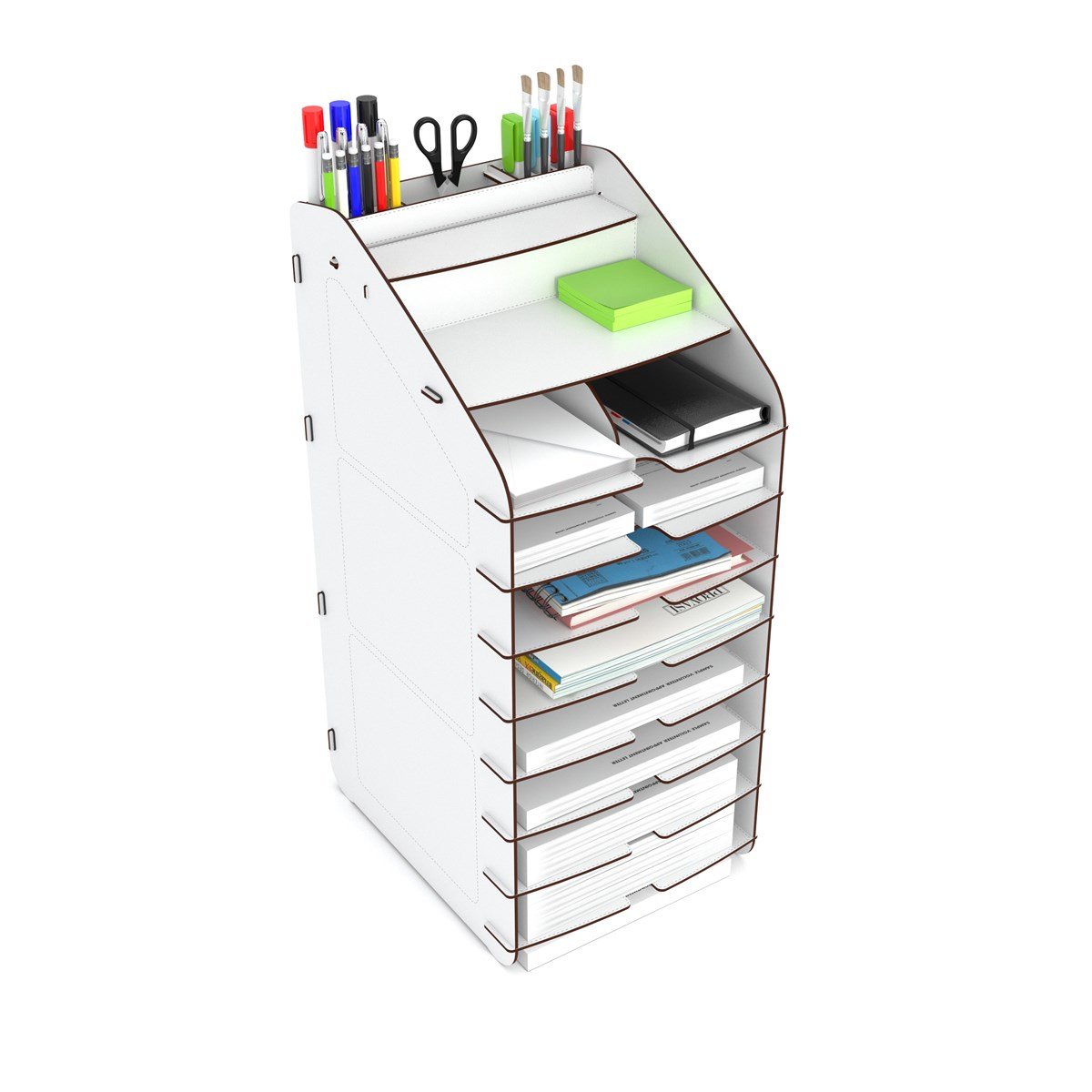 Design OTTO Tower Masaüstü Organizer 10 Kat A4 Evrak Rafı 6 Renk MC210801