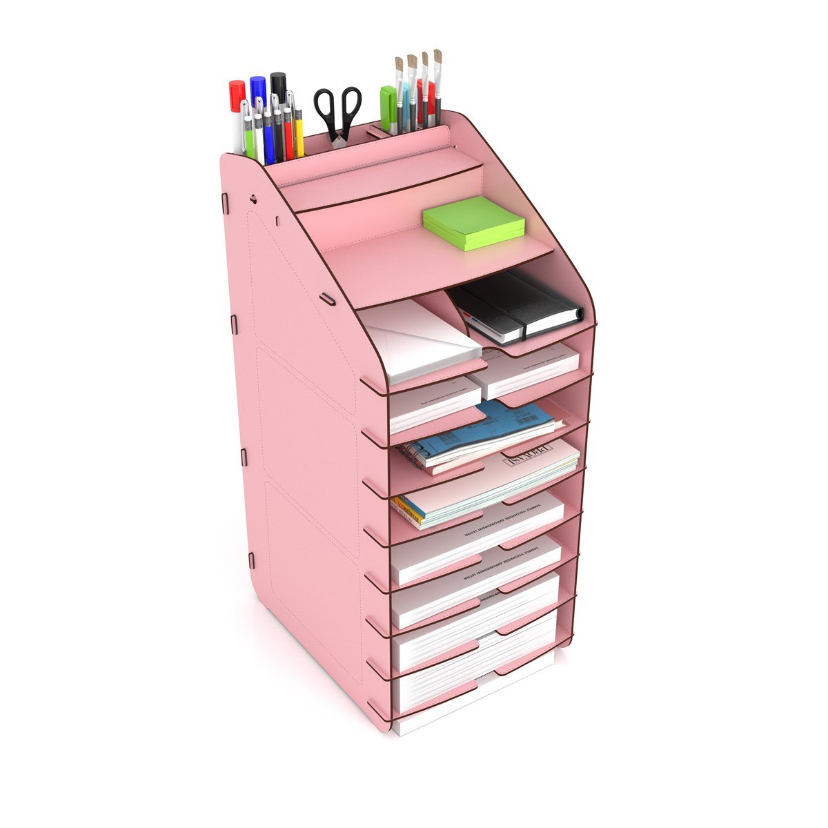 Design OTTO Tower Masaüstü Organizer 10 Kat A4 Evrak Rafı 6 Renk MC210804