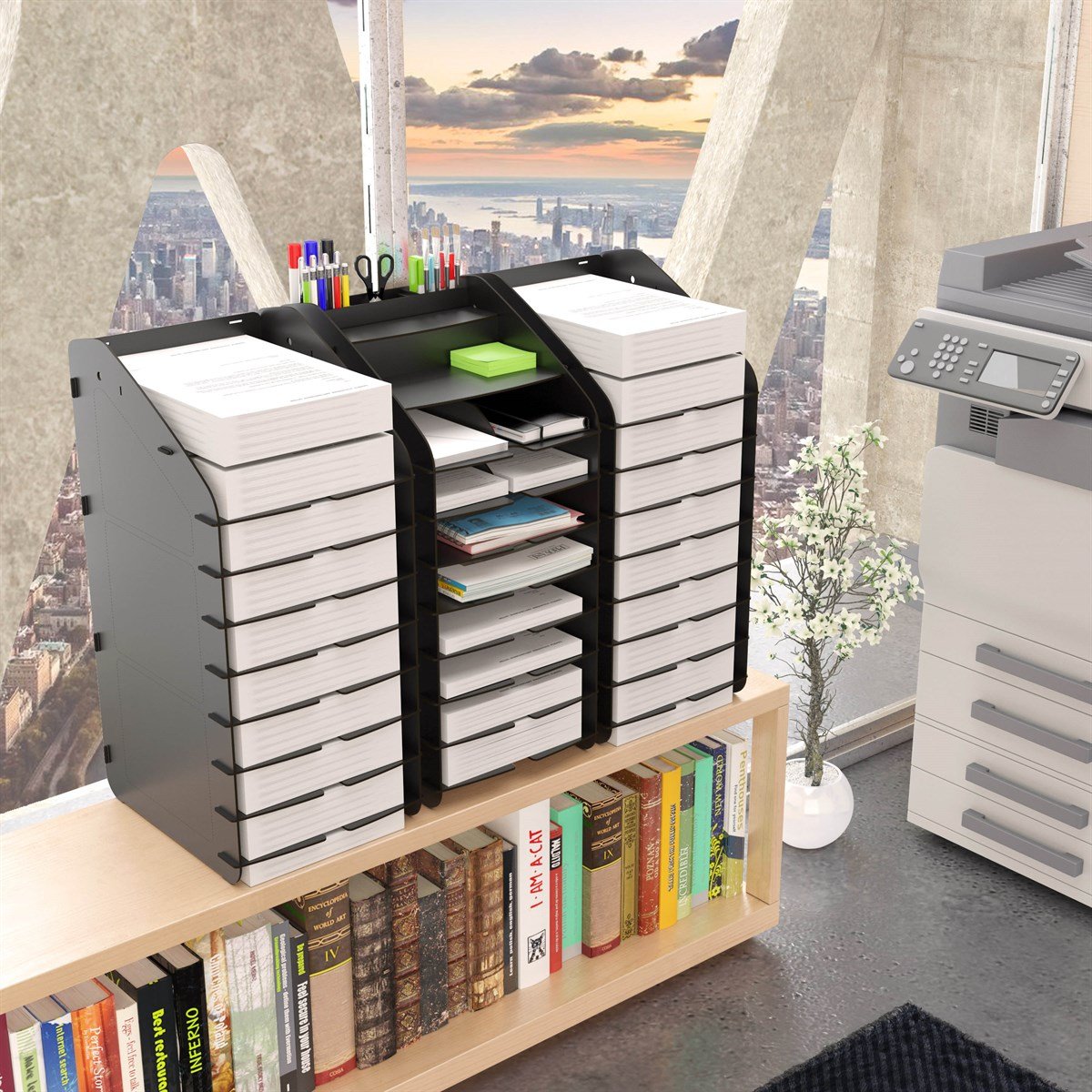 Design OTTO Tower Masaüstü Organizer 10 Kat A4 Evrak Rafı 6 Renk MC210806