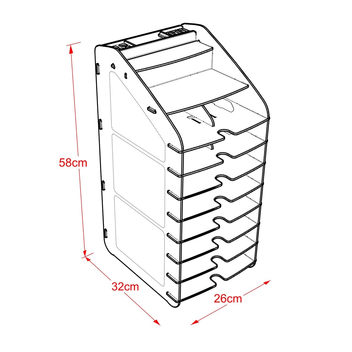 Design OTTO Tower Masaüstü Organizer 10 Kat A4 Evrak Rafı 6 Renk MC210803