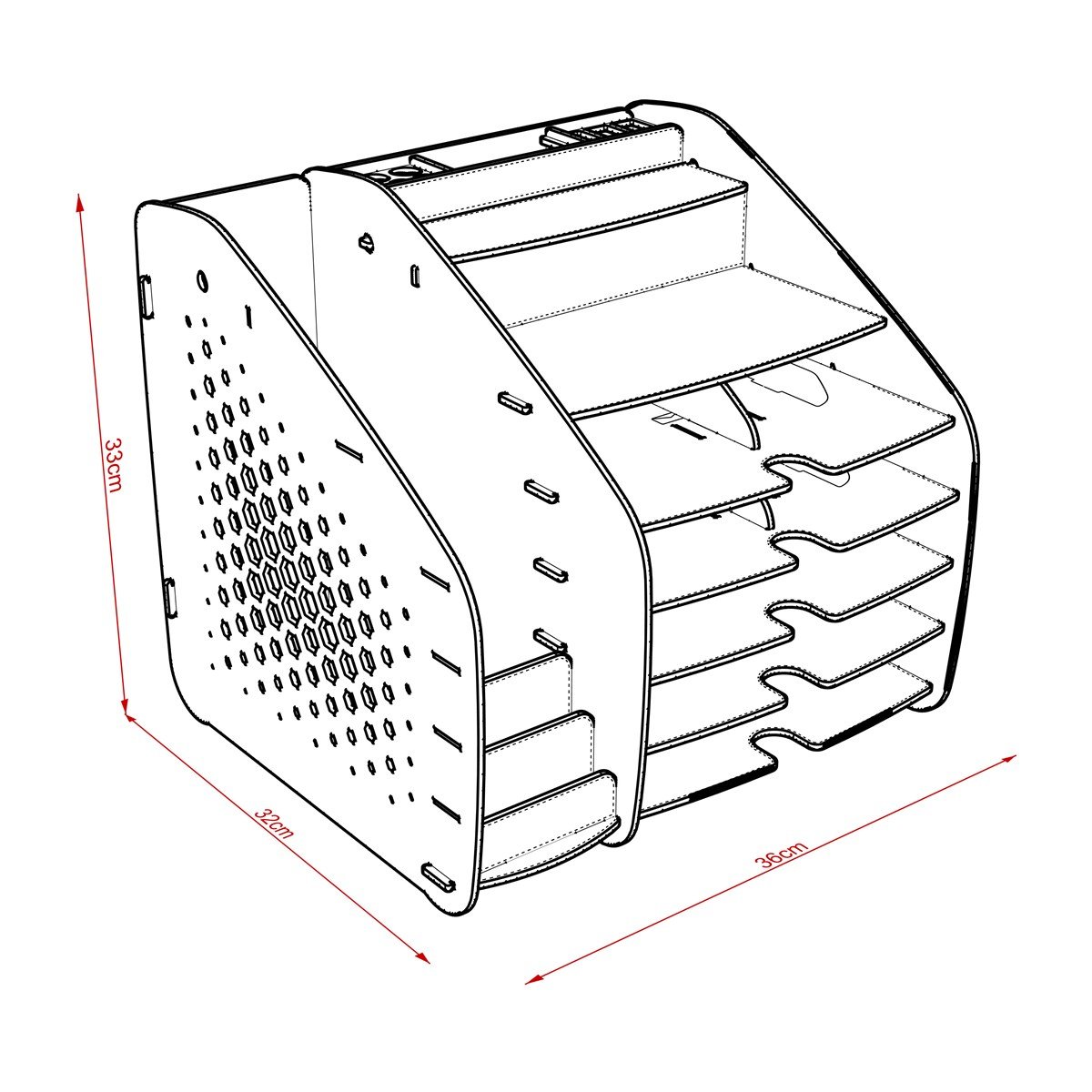 Design OTTO XLarge Hexa -6 Renk- A4 Evrak Rafı Masaüstü Organizer MC200205