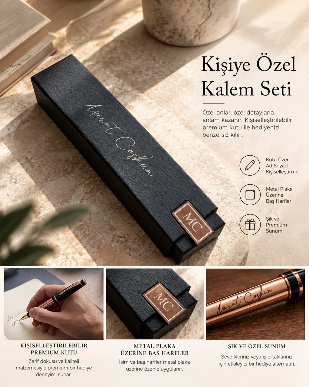 Aurora Pen - Kişiye Özel Premium Metal Roller Kalem Seti