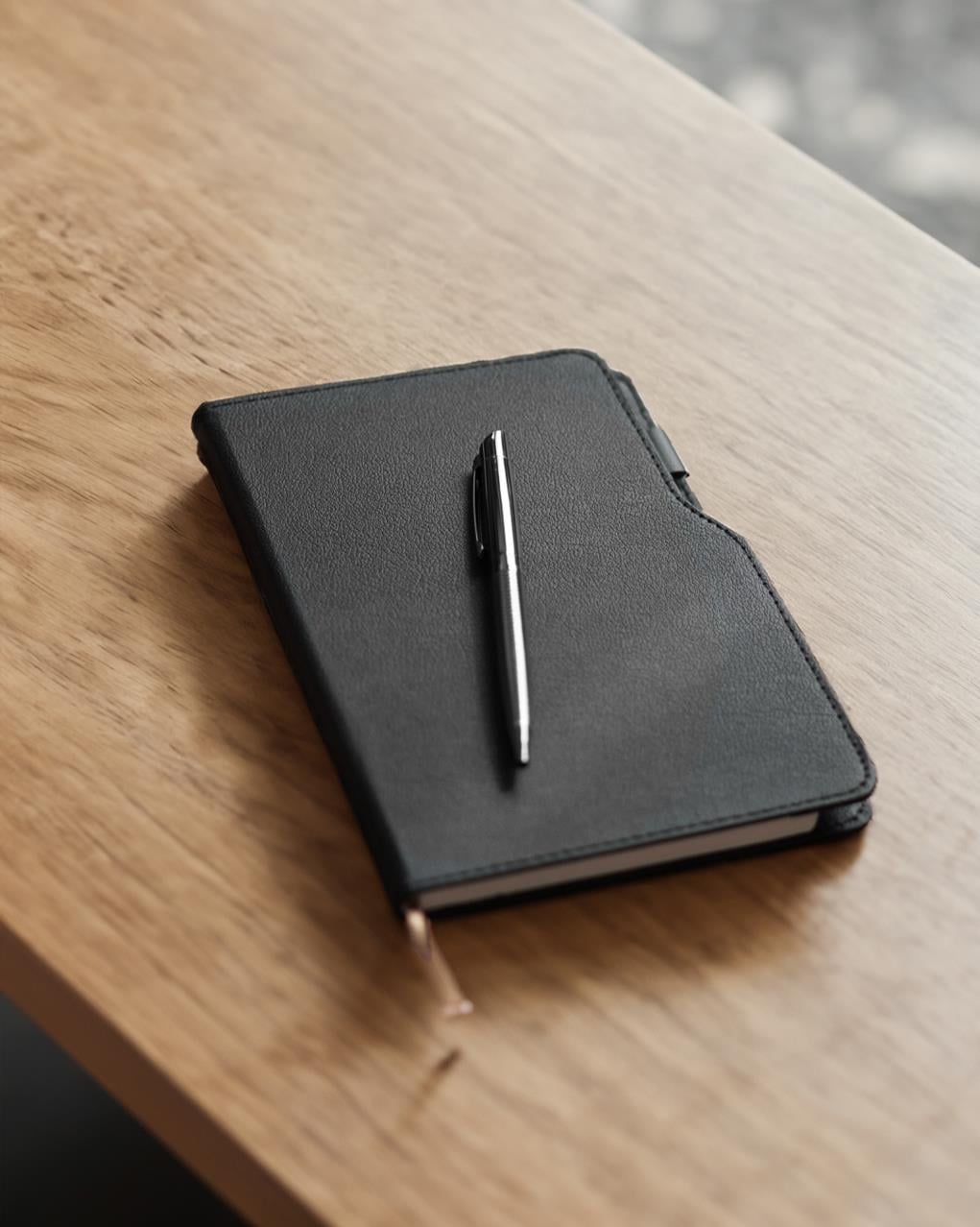 Black Royal Kişiselleştiribilir Logolu Klasik Termo Deri Defter - Siyah 6479