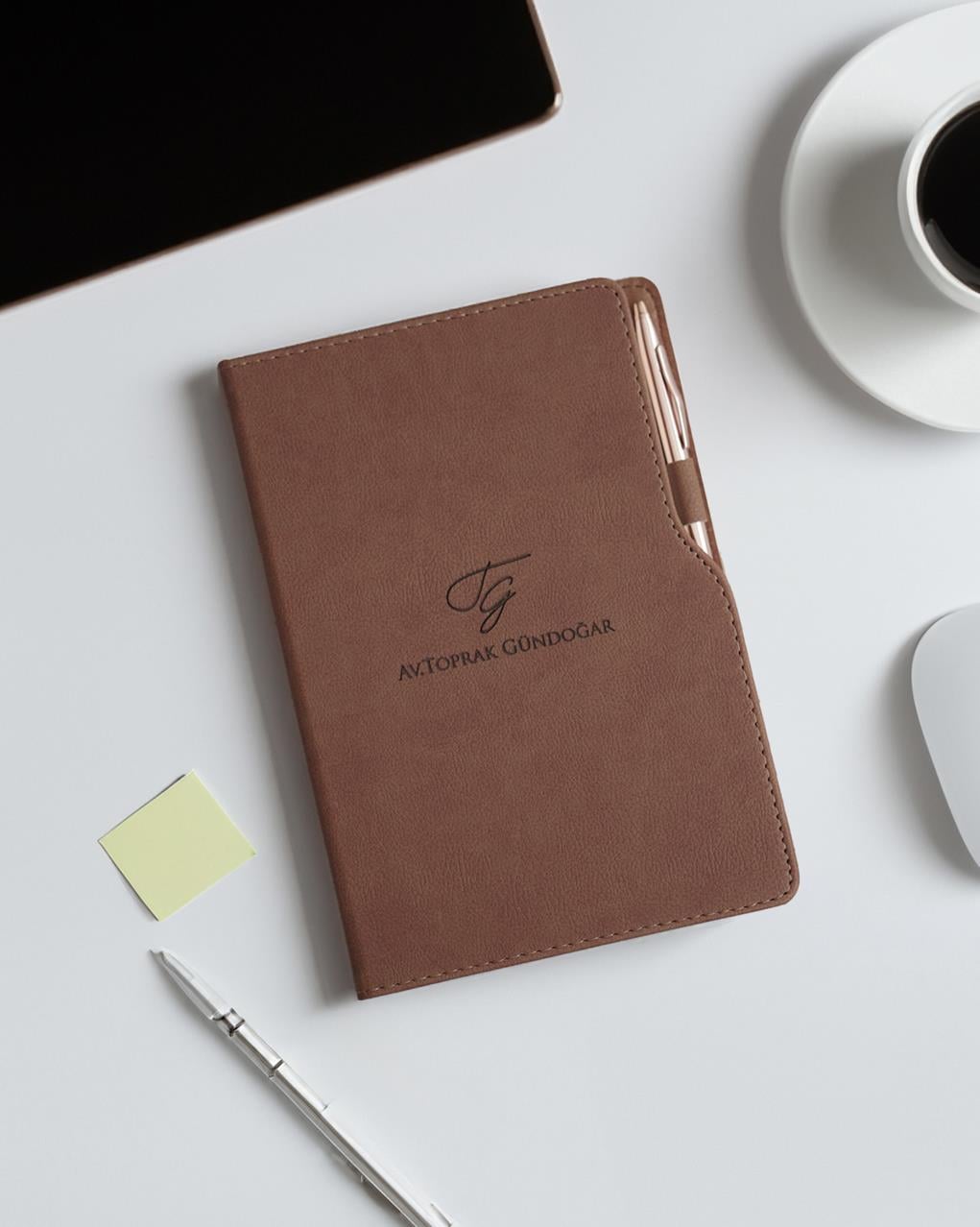 Black Royal Kişiselleştiribilir Logolu Klasik Termo Deri Defter - 6479