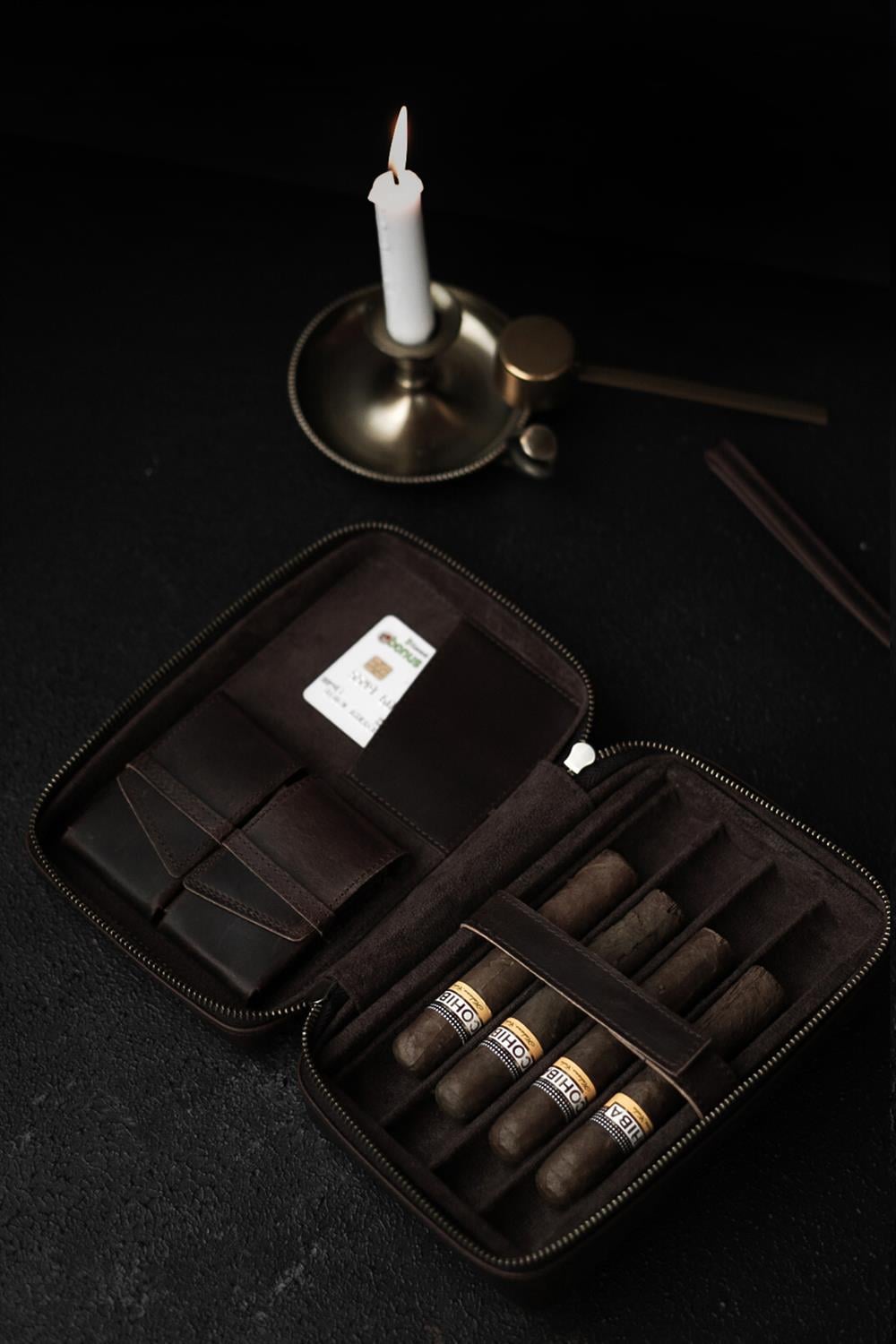 Cigar Case - Hakiki Deri -El Yapımı Puro Çanta & Organizer