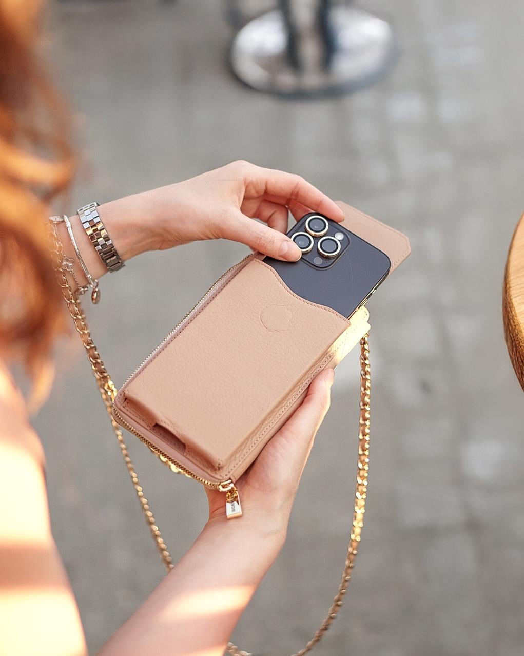 Kadın Çapraz Askılı Telefon Bölmeli Çanta – Hakiki Deri