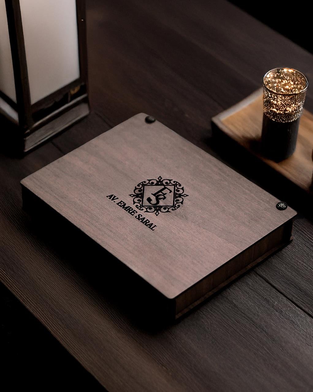 Kişiye Özel Ahşap Kutulu Defter Hediye Seti - Private Prestige Collection