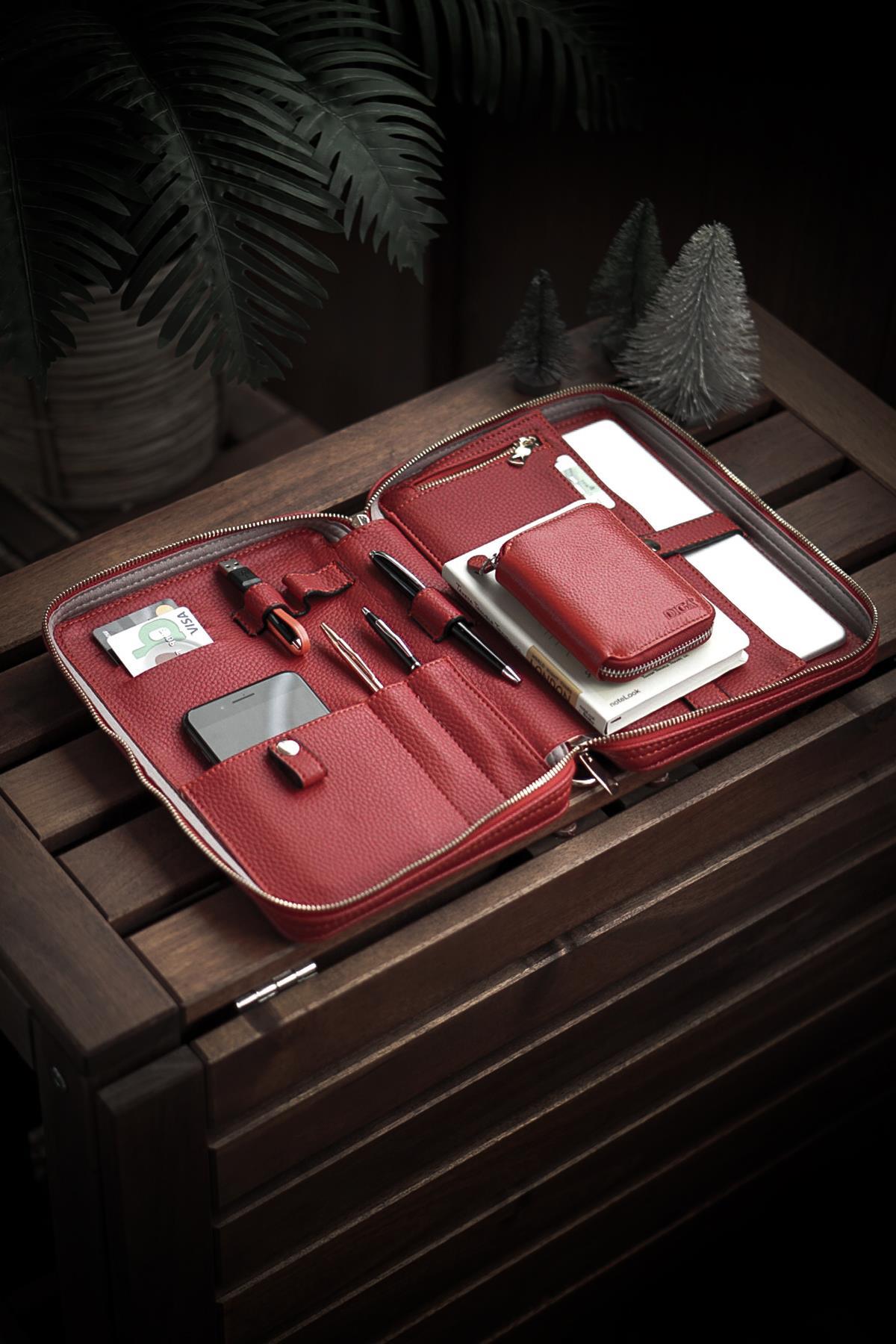 Mobile Mini Organizer - Çanta - 9 inch- Carmen Red- Kırmızı