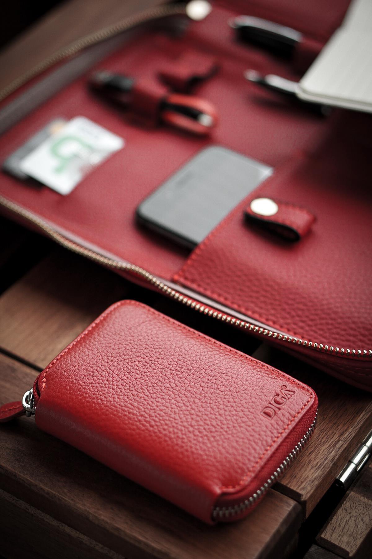 Mobile Mini Organizer - Çanta - 9 inch- Carmen Red- Kırmızı