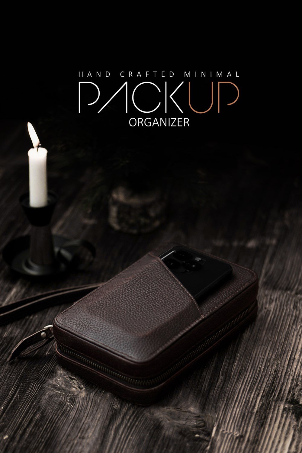 Packup Hand Crafted Leather Organizer - %100 El Yapımı Hakiki Deri El Pörtföyü