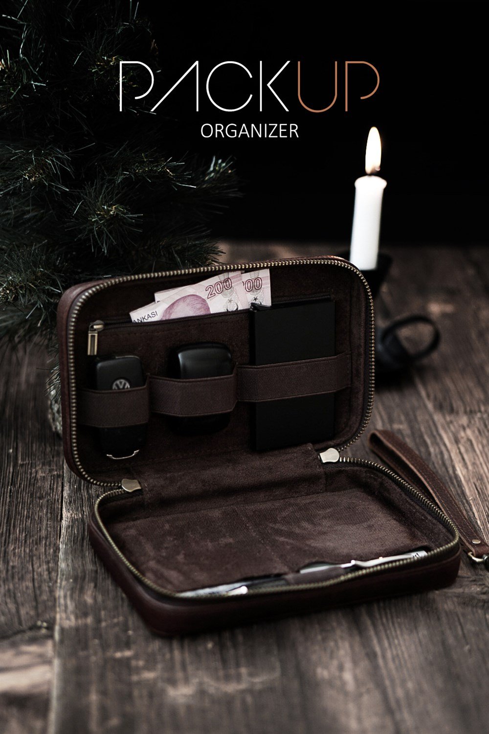 Packup Hand Crafted Leather Organizer - %100 El Yapımı Hakiki Deri El Pörtföyü
