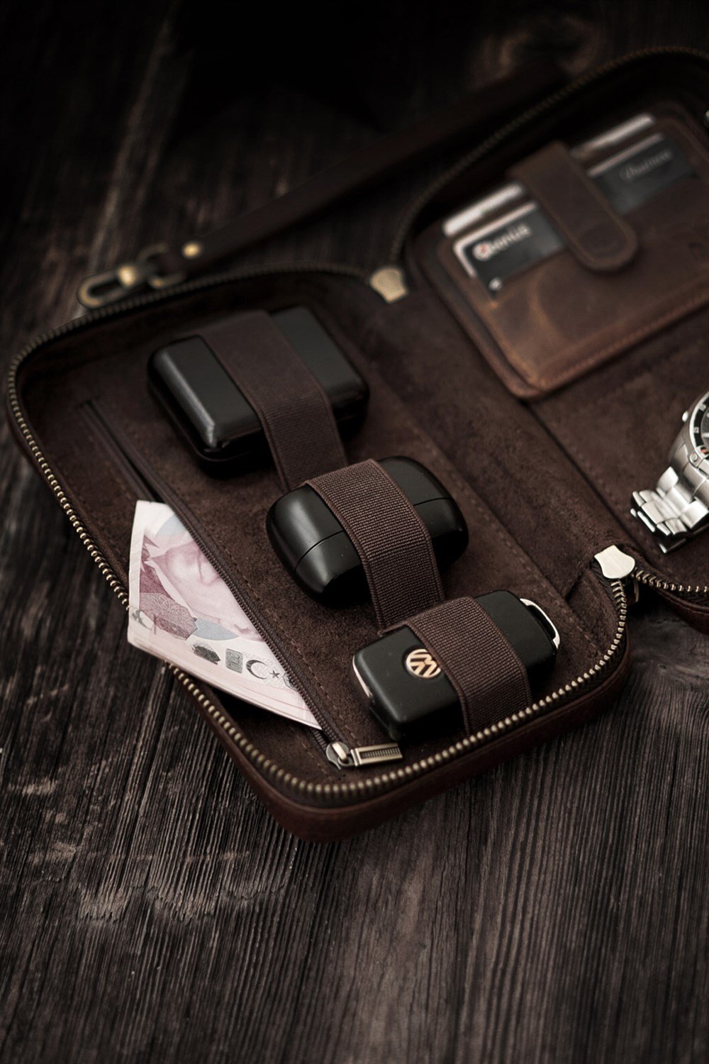 Packup Hand Crafted Leather Organizer - %100 El Yapımı Hakiki Deri El Pörtföyü
