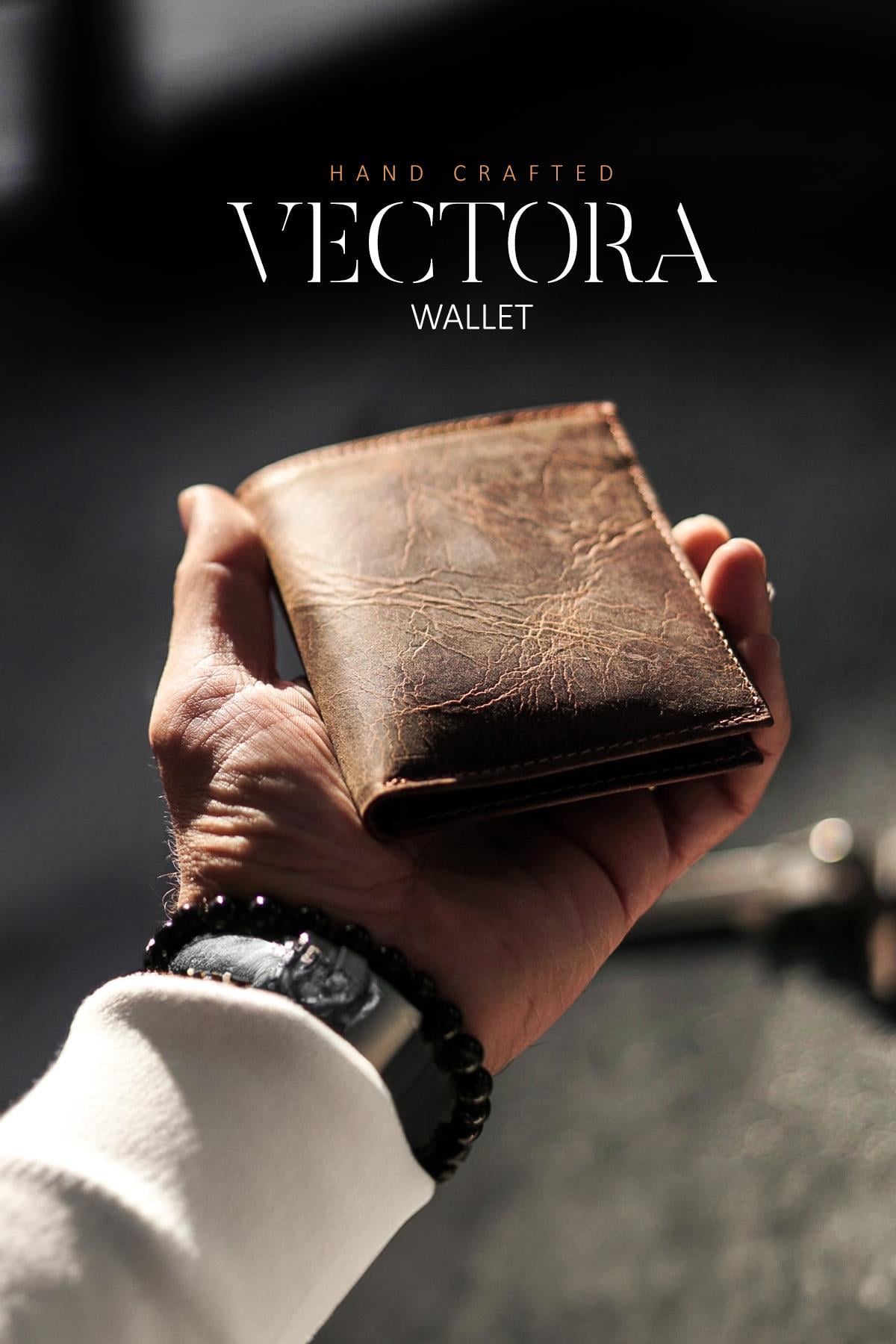 Vectora Hakiki Deri Cüzdan - Kahverengi