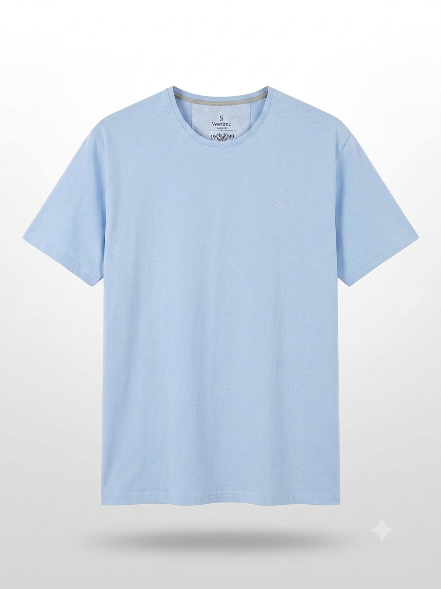 Büyük Beden Mavi Basic T-Shirt