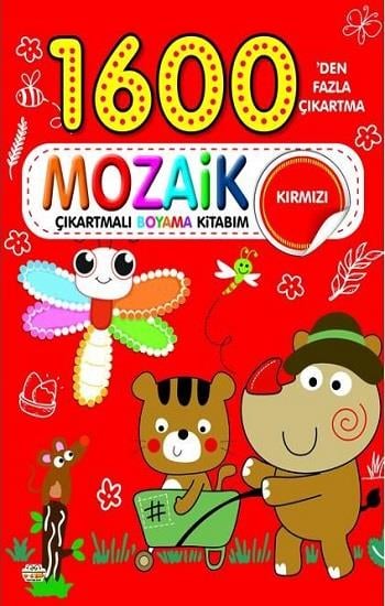 1600 Mozaik Çıkartmalı Boyama Kitabım Kırmızı