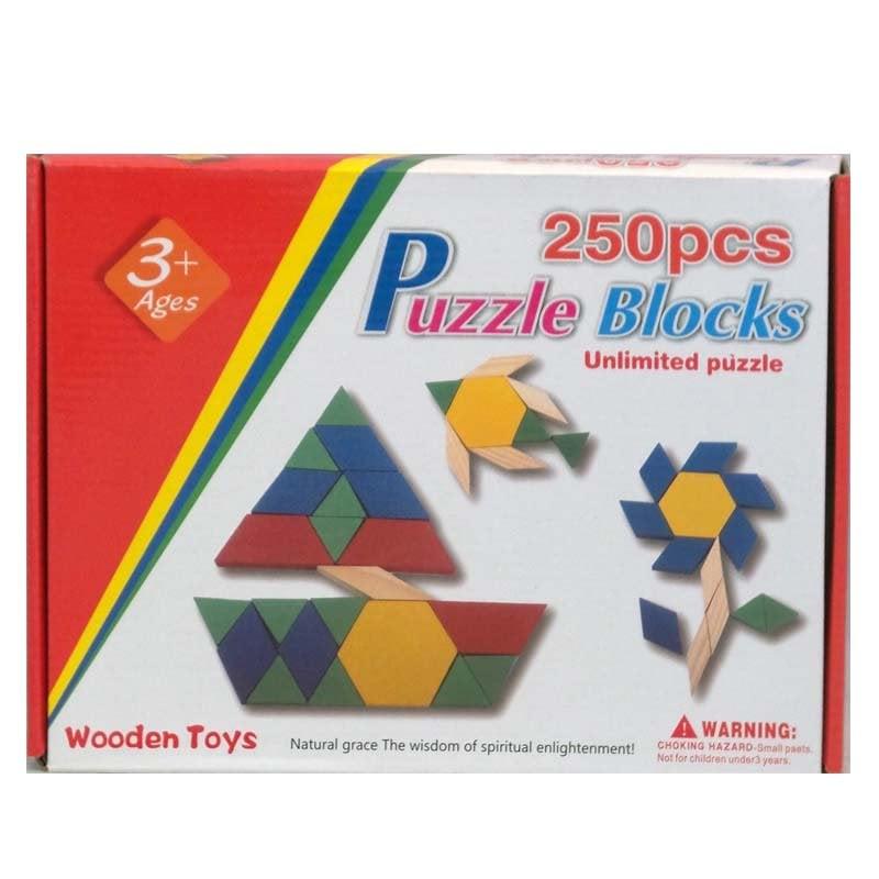 250 Parça Ahşap Tangram Görsel Algı Oyunu