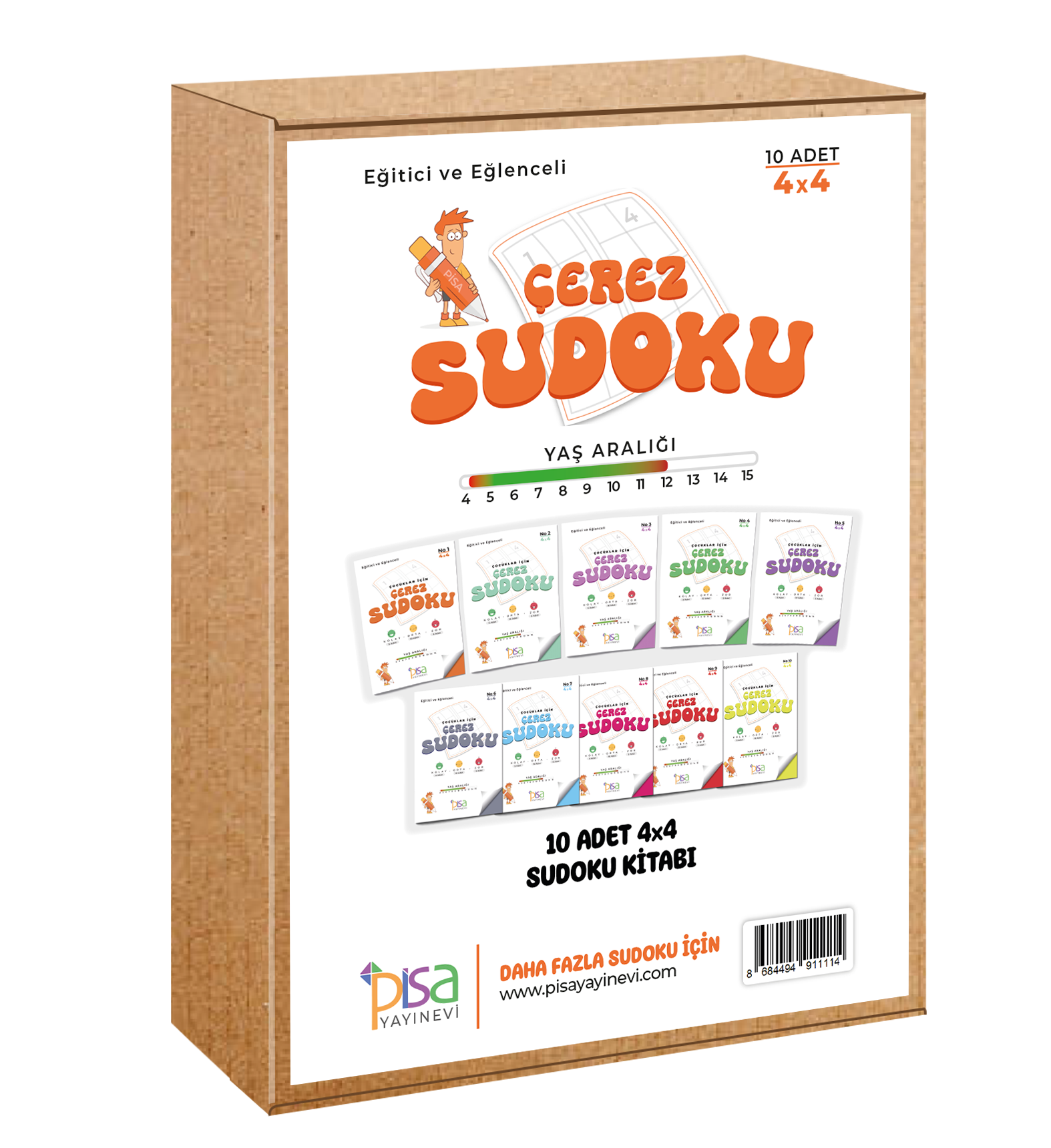 4x4 Eğitici ve Eğlenceli 10 Adet Çerez Sudoku Set