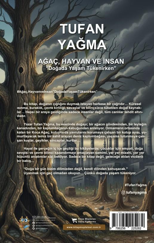 Ağaç, Hayvan ve İnsan “Doğada Yaşam Tükenirken” , Tufan Yağma , Kitap Müptelası Yayınları , 9786256225282 ,