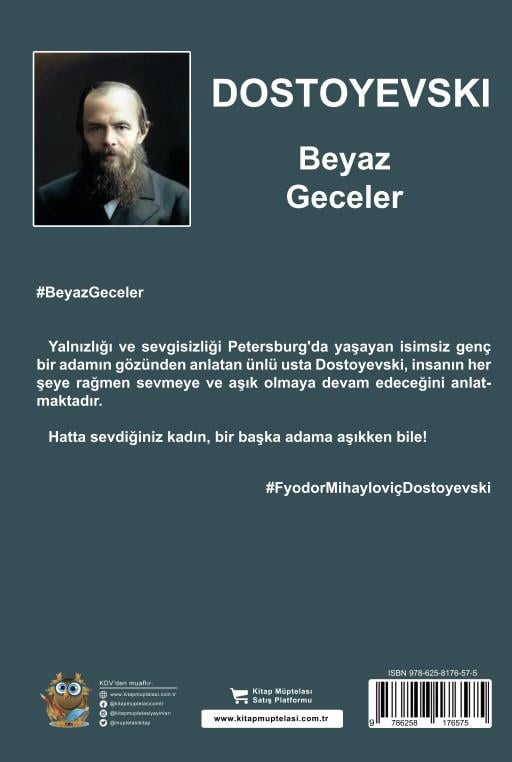 Beyaz Geceler , Fyodor Mihayloviç Dostoyevski , Kitap Müptelası Yayınları , 9786258176575 ,