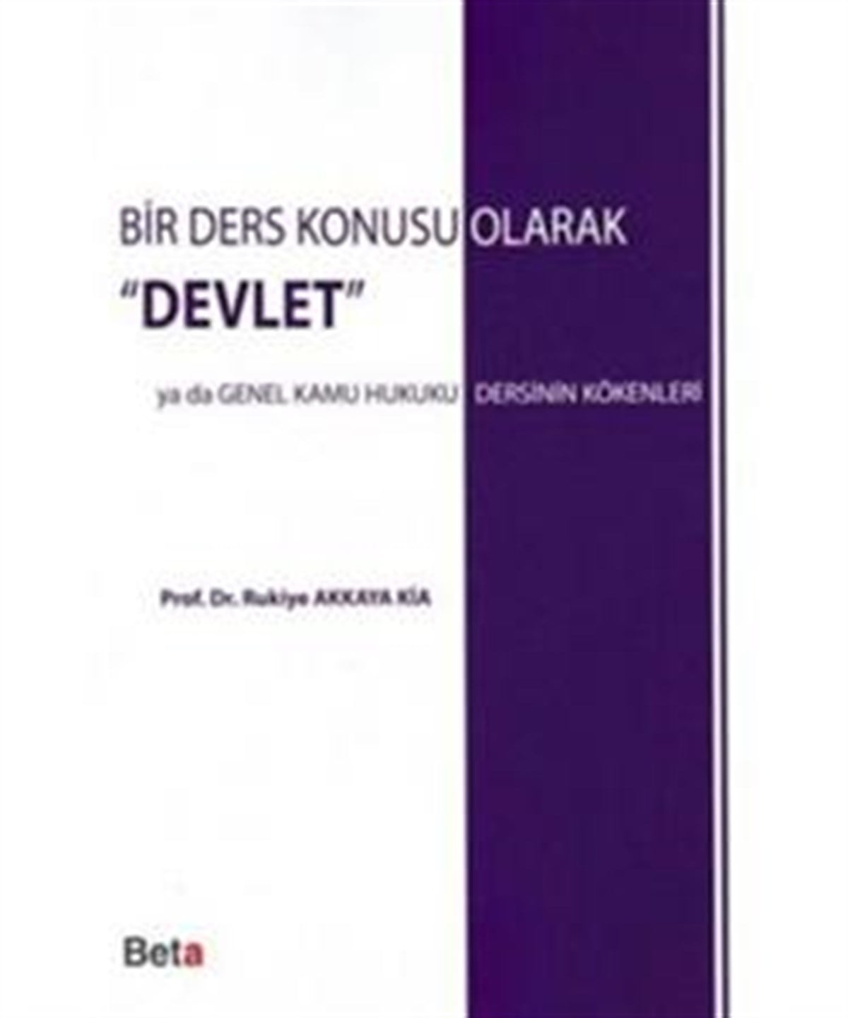 Bir Ders Konusu Olarak 
