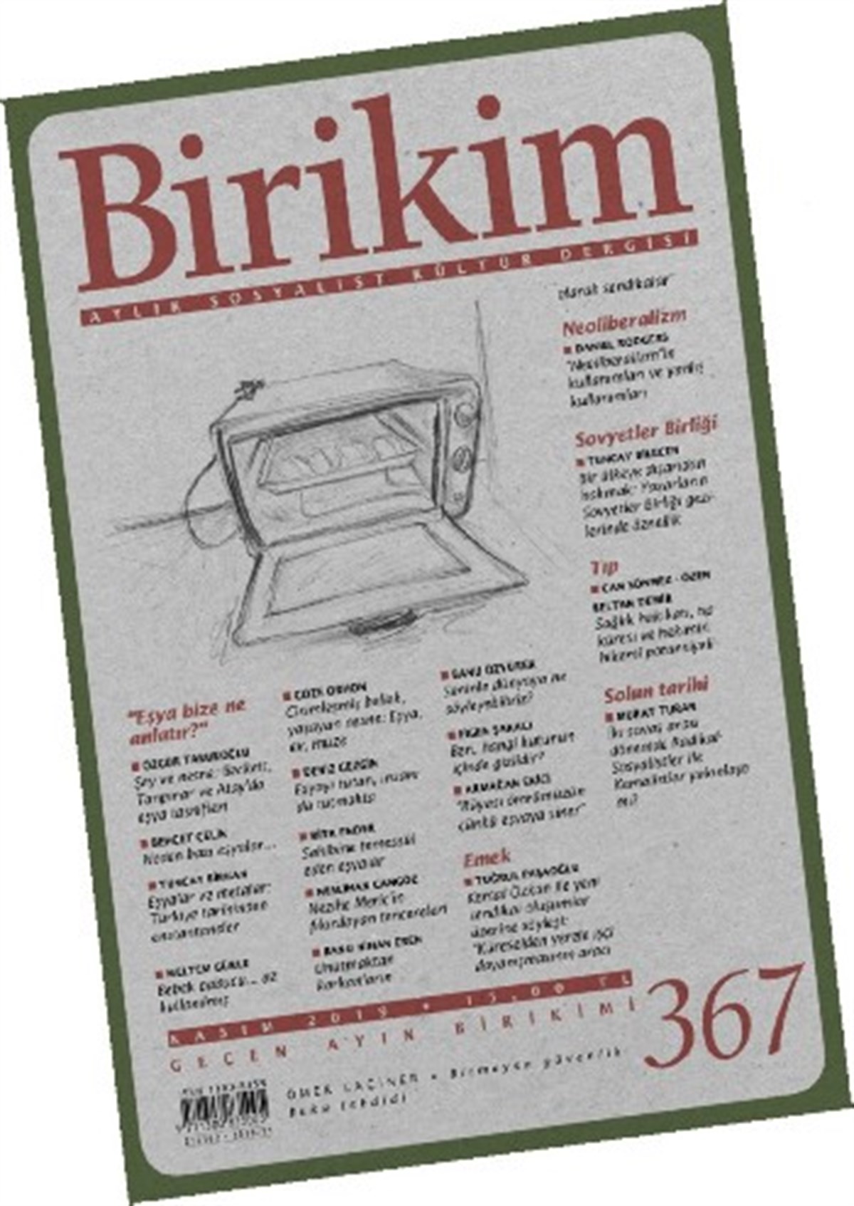 Birikim Aylık Sosyalist Kültür Dergisi Sayı ; 367 Kasım 2019