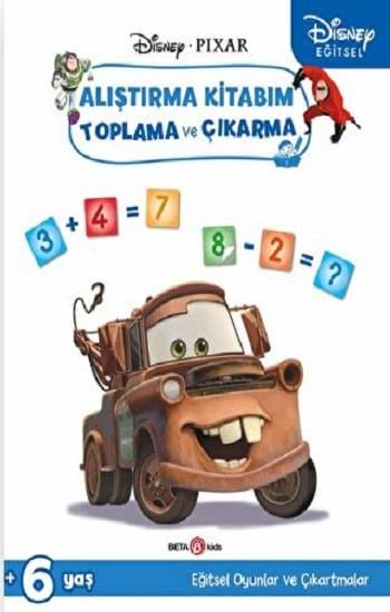 Disney Eğitsel Arabalar Çıkartmalı Alıştırma Kitabım Toplama ve Çıkarma