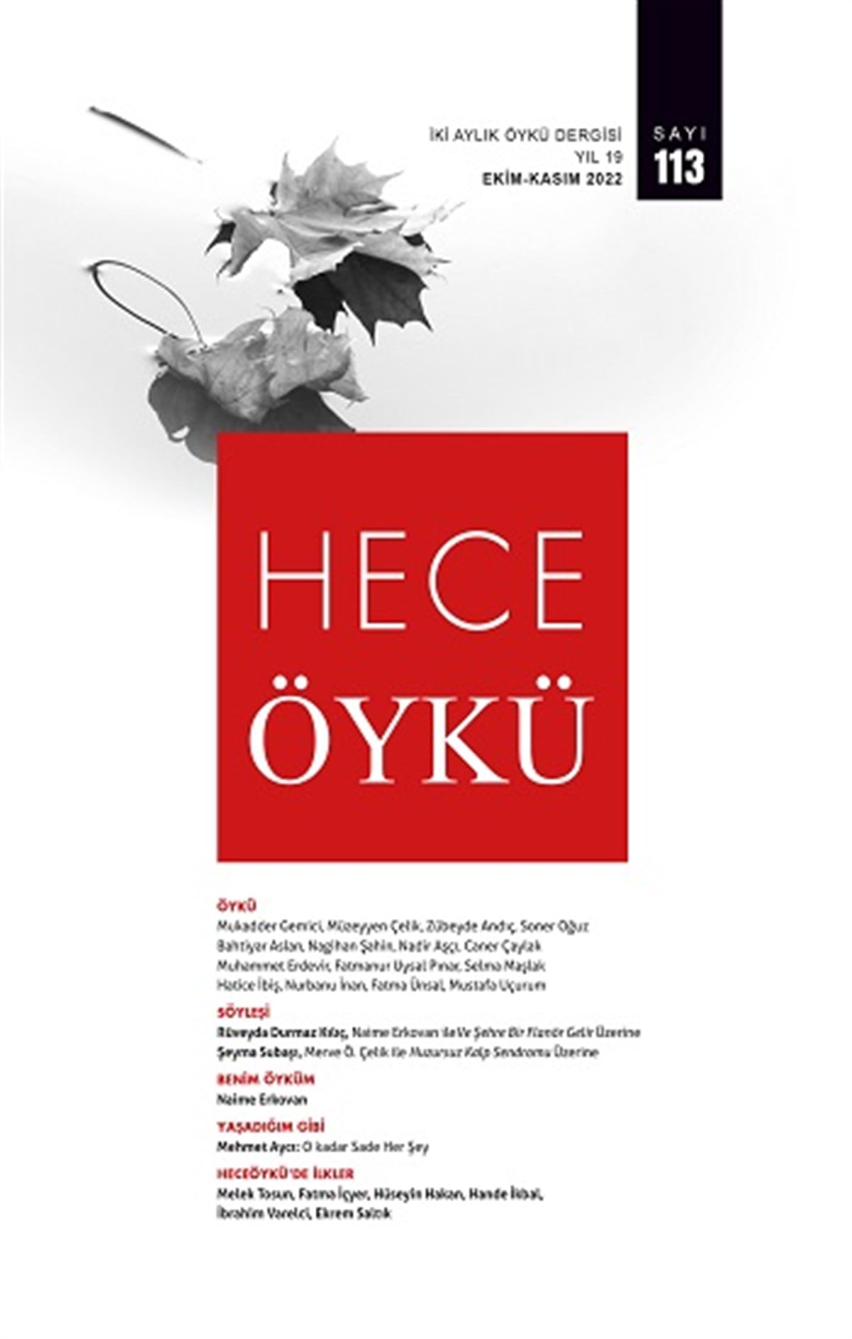 Hece Öykü Sayı: 113 -Ekim/Kasım 2022