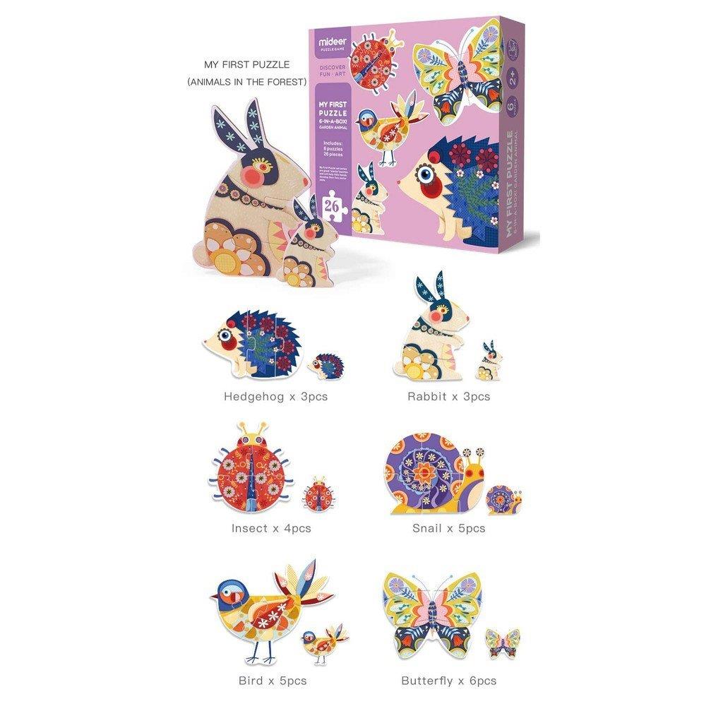 Mideer My First Puzzle Garden Animals - İlk Bulmacam Bahçe Hayvanları