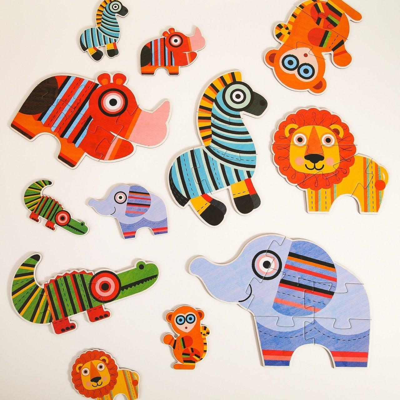 Mideer My First Puzzle Linears Animals-6 Hayvanlı İlk Yapboz Setim