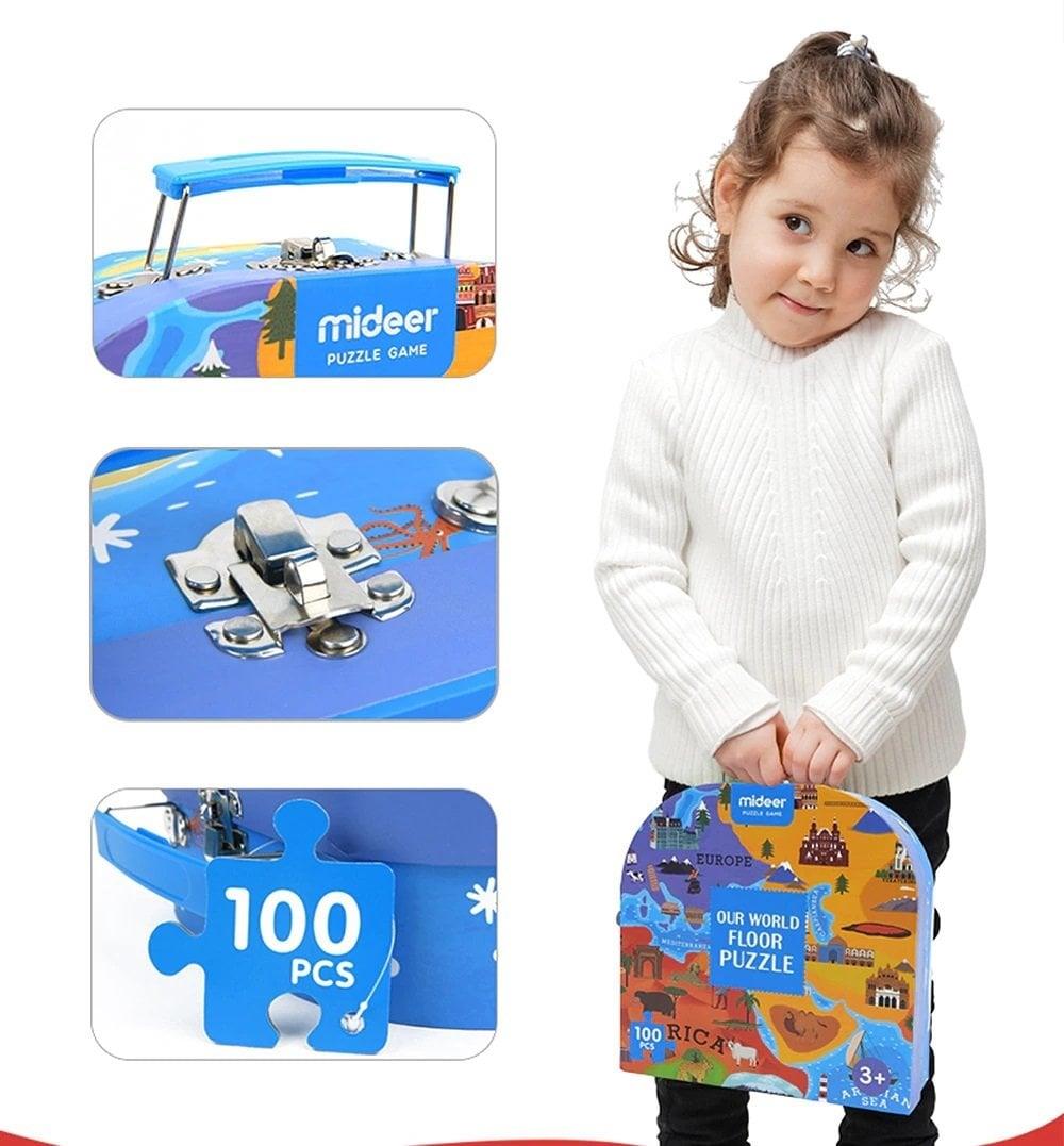 Mideer Our World Floor Puzzle-Dünya Haritası Zemin Bulmacası