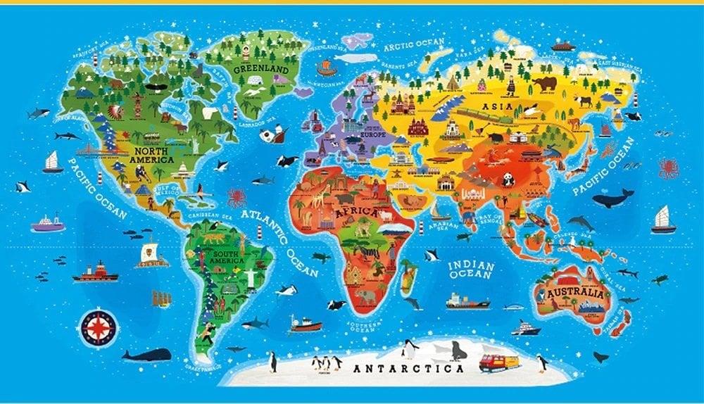 Mideer Our World Floor Puzzle-Dünya Haritası Zemin Bulmacası