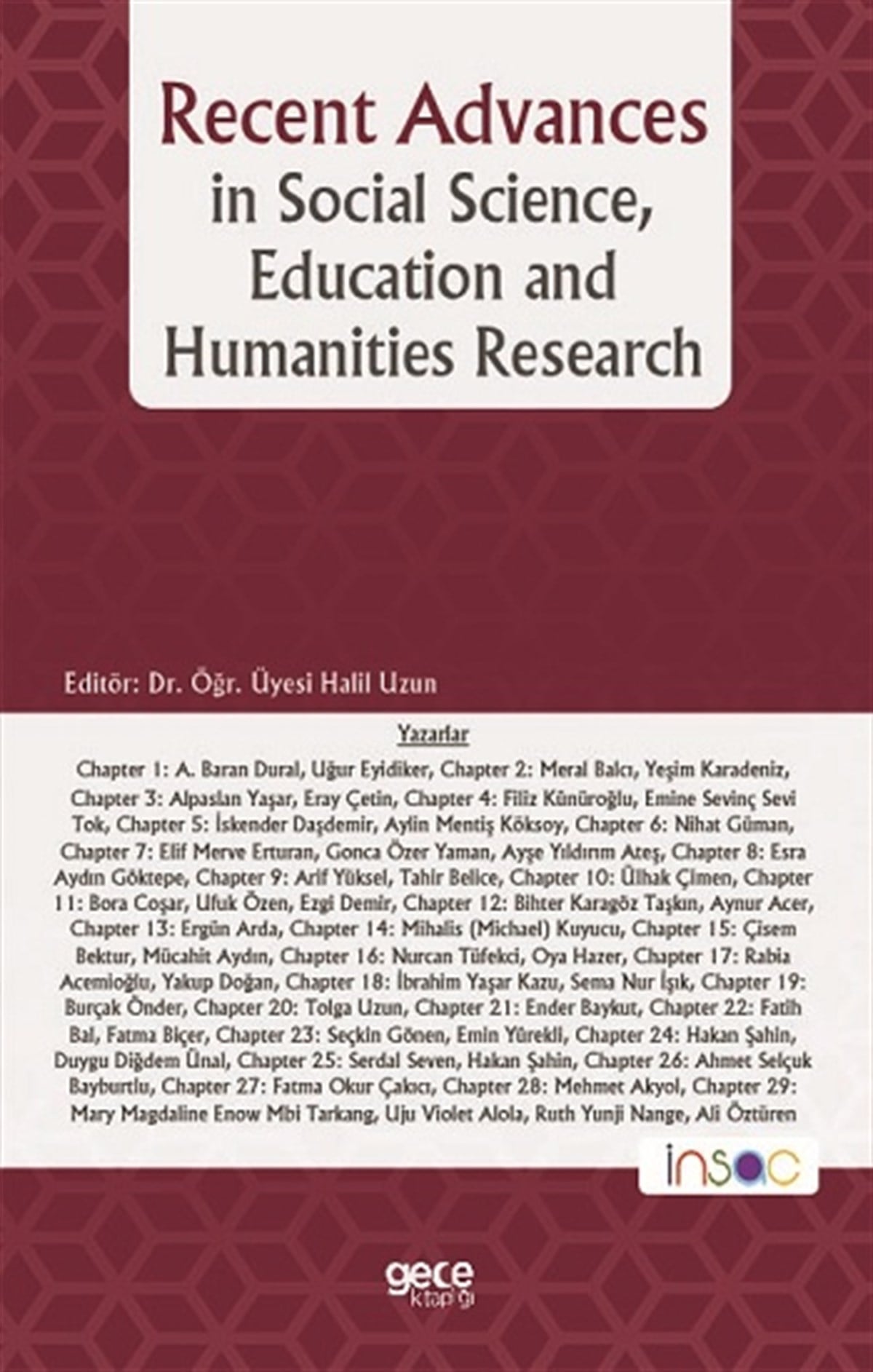 Recent Advances in Social Science, Education