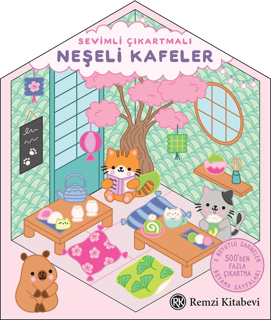 Sevimli Çıkartmalı Neşeli Kafeler