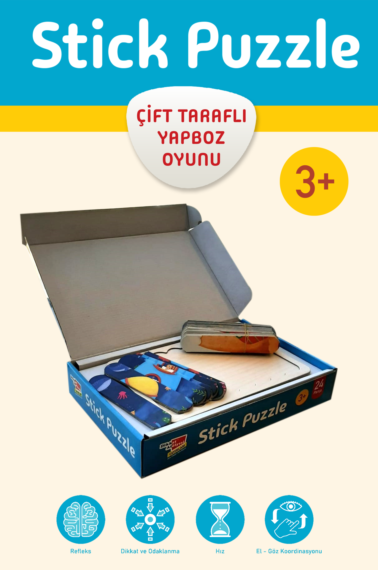 Stick Puzzle Çubuklu Çift Taraflı Yapboz