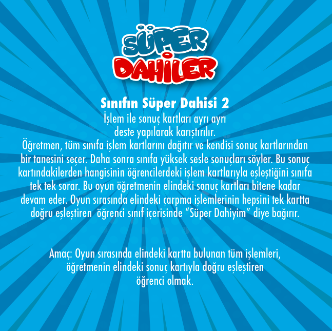 Süper Dahiler Çarpım Tablosu 1 (2x'den 5x'e)