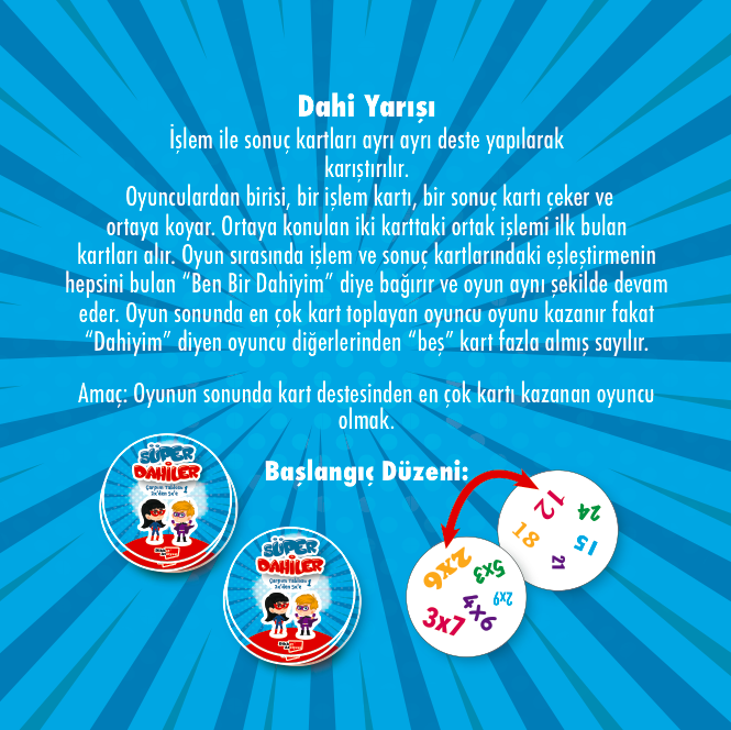 Süper Dahiler Çarpım Tablosu 4 lü Set