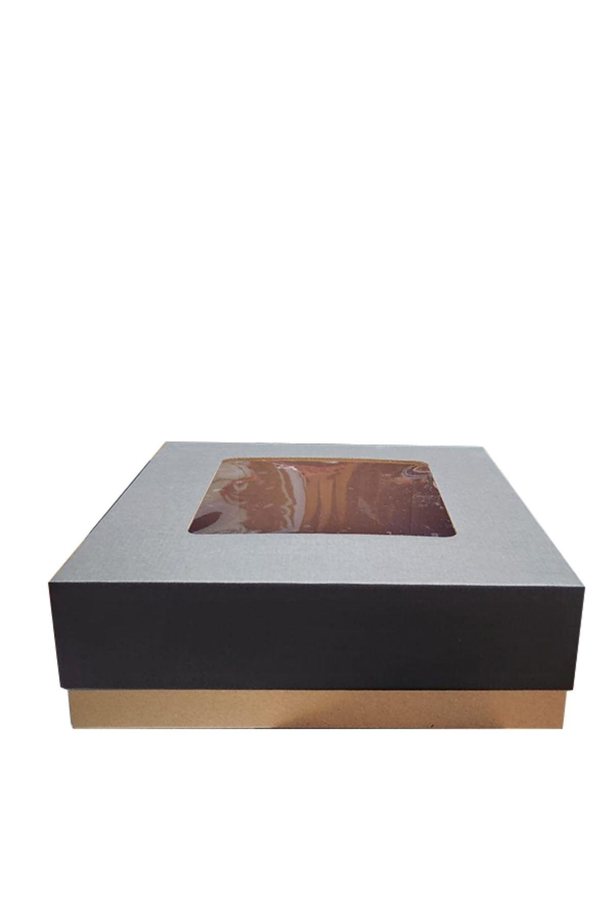 30x30x10 SİYAH PENCERELİ KUTU