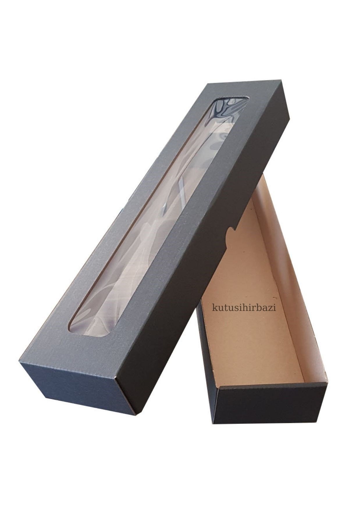 42x9x5 SİYAH ASETAT PENCERELİ KUTU