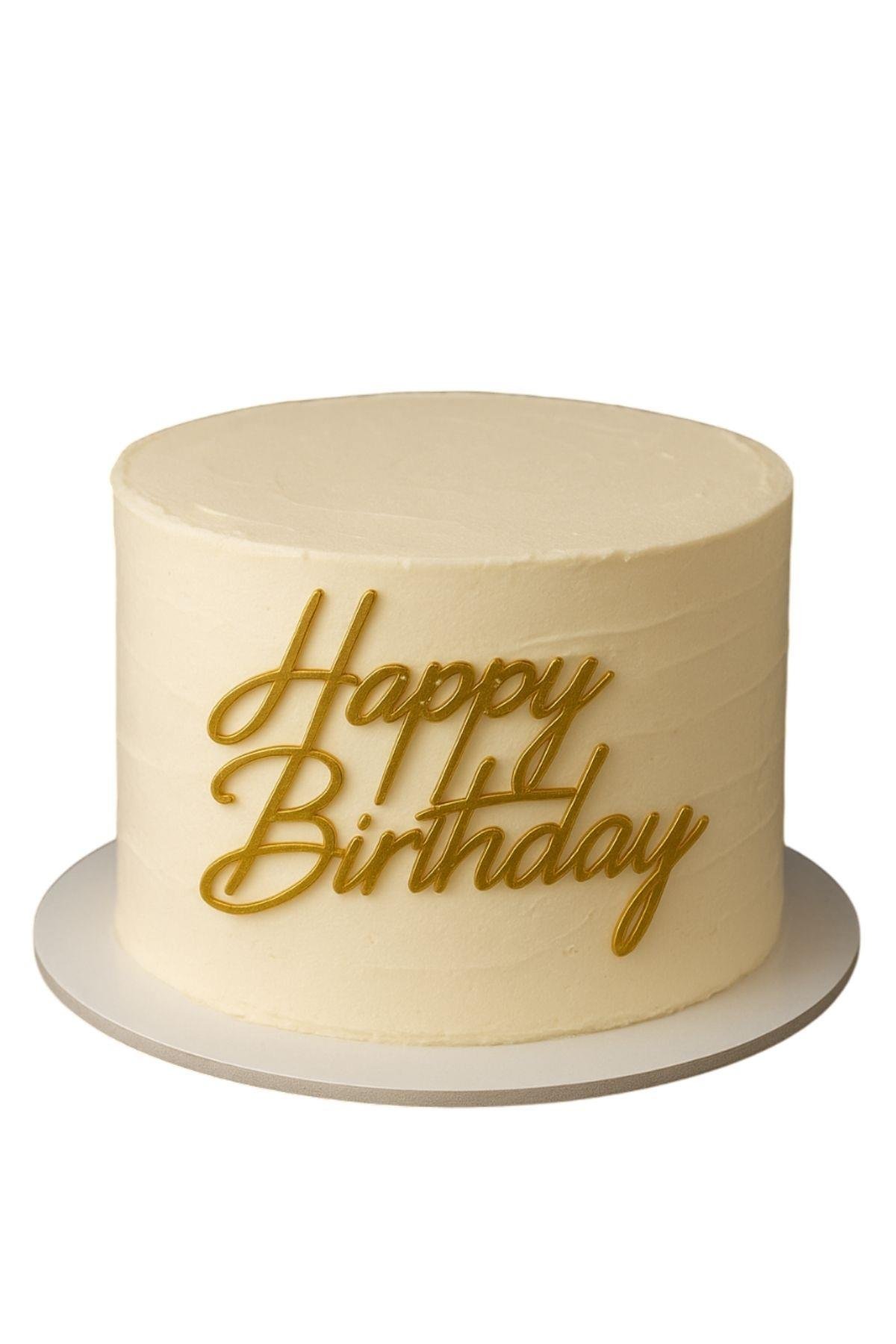 HAPPY BİRTDAY PASTA SÜSÜ GOLD        