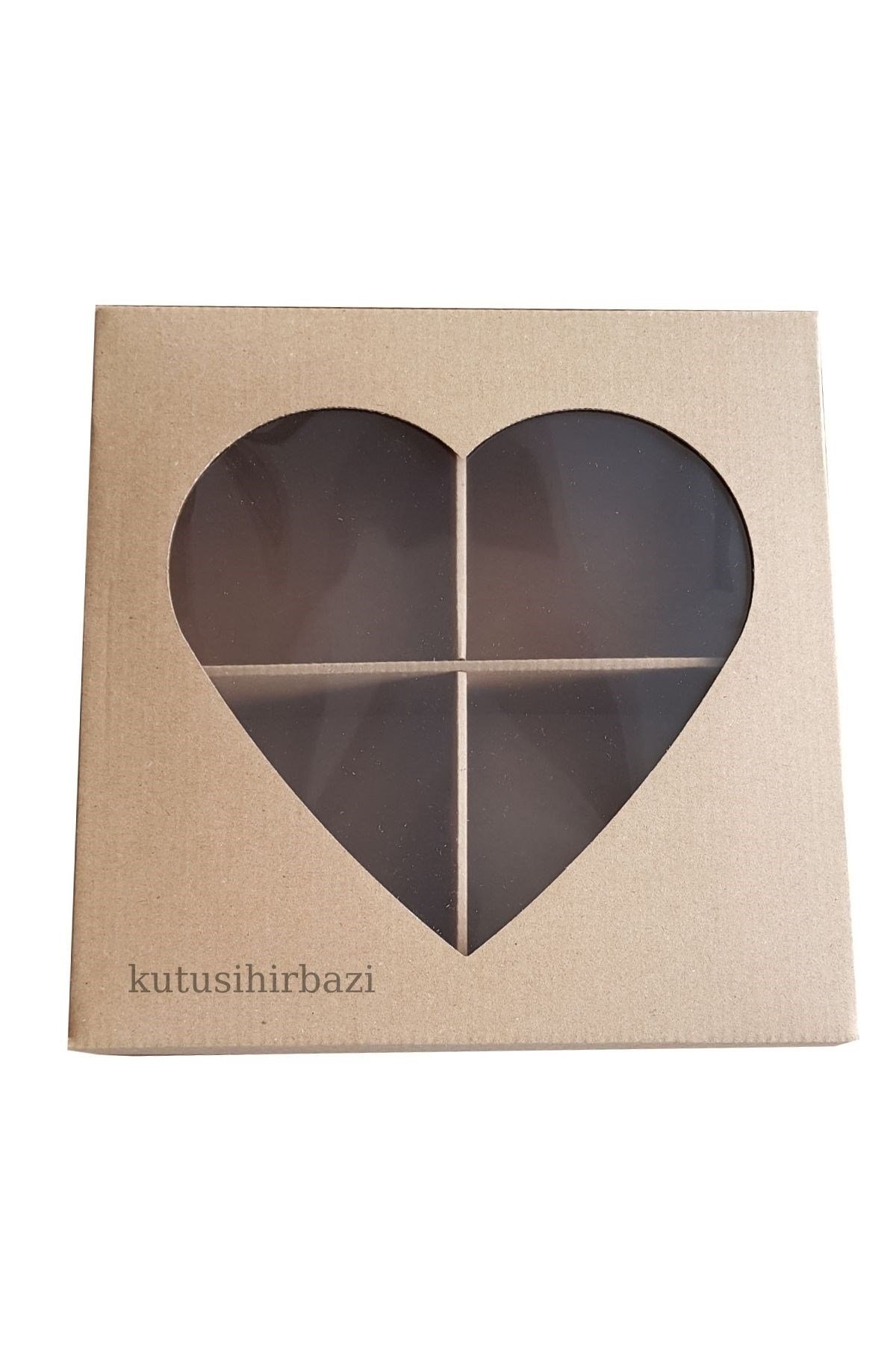 SEPERATÖRLÜ 23x23x6 KALP KAPAKKUTU