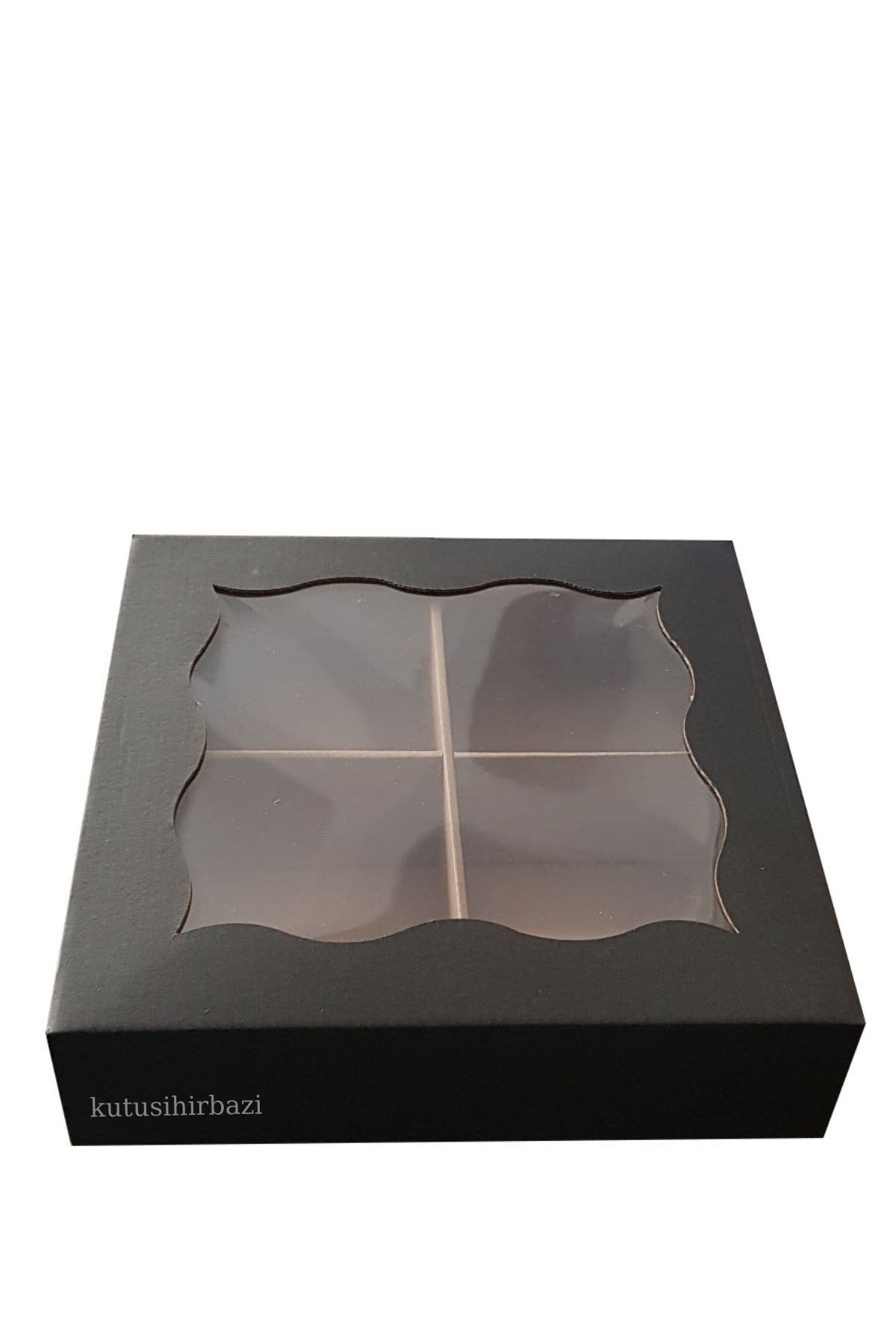 SEPERATÖRLÜ 23x23x6 SİYAH PENCERELİ KUTU