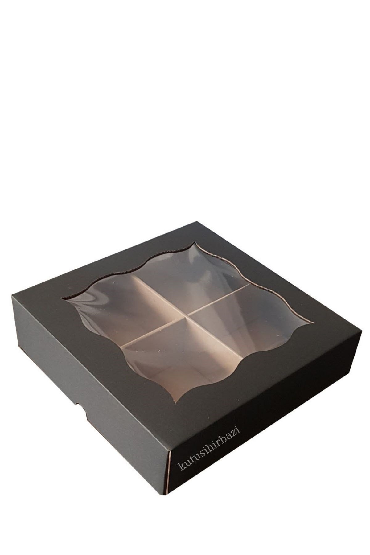 SEPERATÖRLÜ 23x23x6 SİYAH PENCERELİ KUTU